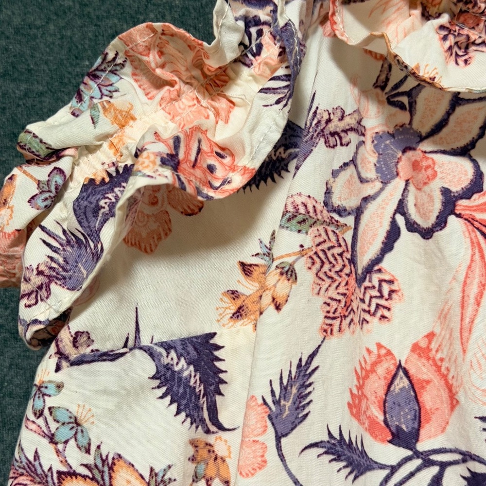 Sundress Tiered‎ Sleeveless Strappy Size S Cottagecore Beachy Pastel Floral - Picture 4 of 11